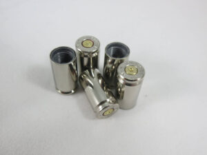 9mm Luger nickel case tire valve cap-brass primer-1
