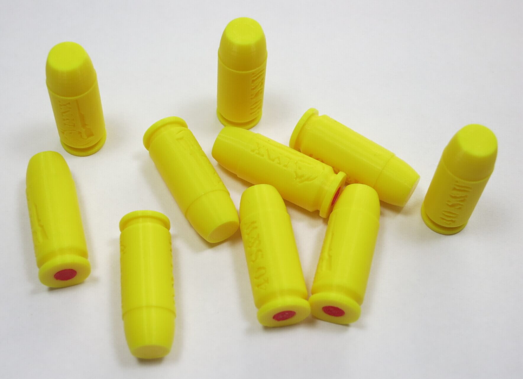 Yellow Dummy Training Rounds 9mm Luger Set of 10 Plastic Snap caps 