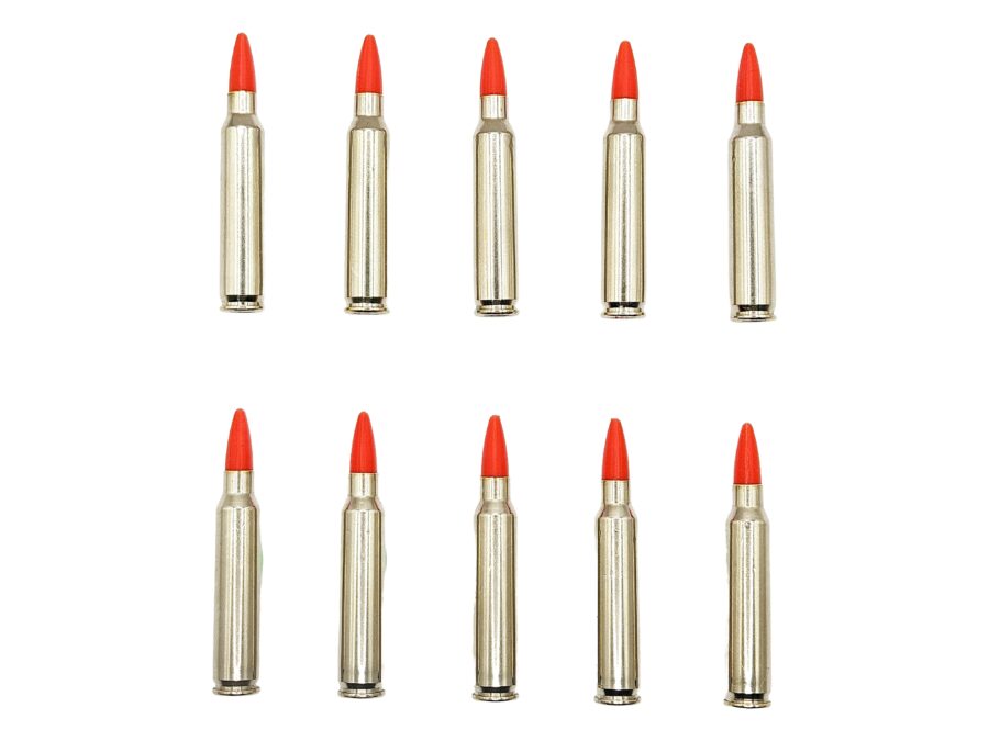 Training Rounds 556 223 Remington / 5.56 NATO Nickel Snap caps / Dummy Training Rounds (10 ...