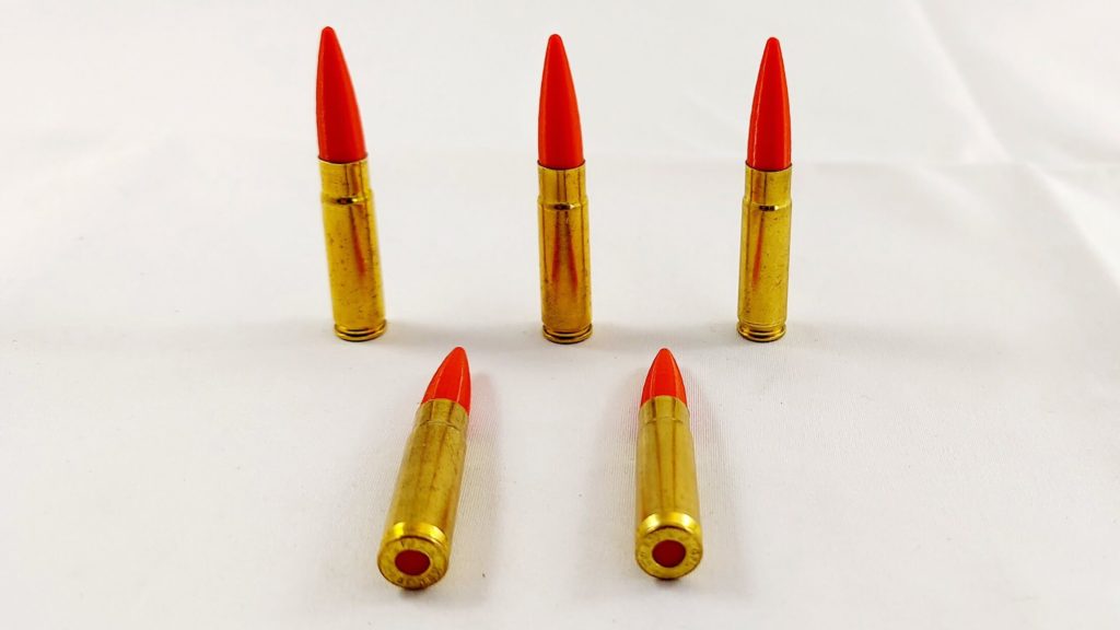 Taring Rounds 300 Blackout Brass Snap caps / Dummy Training Rounds (5 pack) - Lynx-ammo